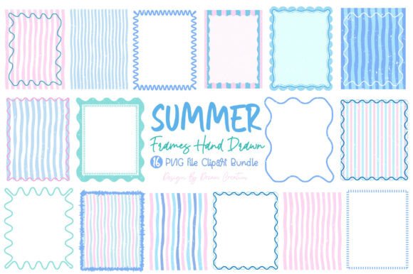 Download Summer Preppy Hand Drawn Frames Bundle - Premium Resources