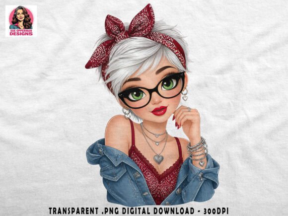 Download Cute Nerd Girl | Retro Fashion PNG - Premium Resources